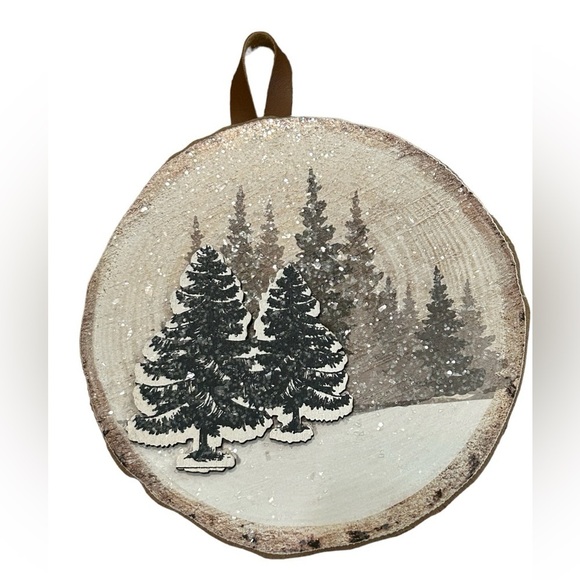 Three Christmas Ornaments 7x7 Rustic Decor - Picture 5 of 6